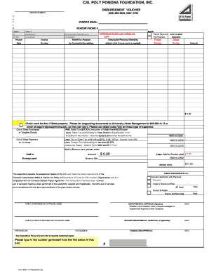 Cal Poly Pomona Foundation Disbursement Voucher