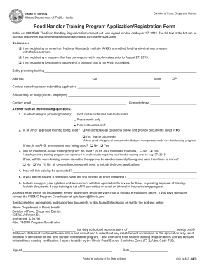 Illinois Food Handler Training Program Application