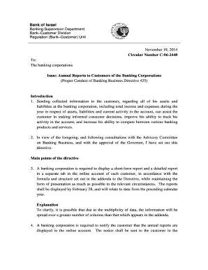 Letter for school leaving certificate - Bank of Israel November 19 2014 Circular Number C-06-2440 To bb