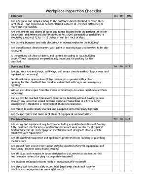 Workplace Inspection Checklist