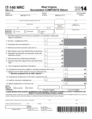 West Virginia Nonresident Composite Return