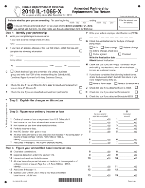Illinois Amended Partnership Tax Return