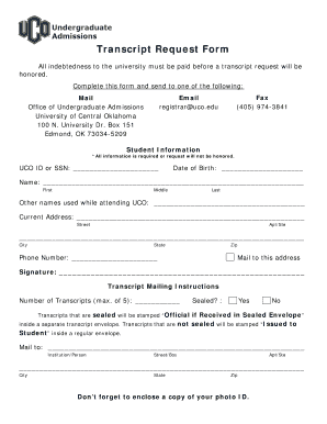 Transcript Request Form