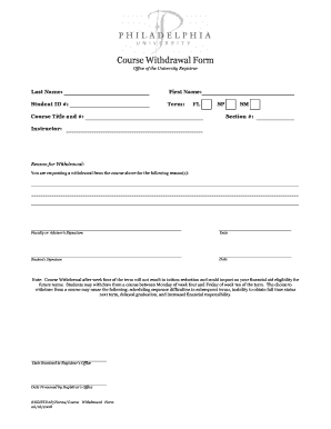 Course Withdrawal Form
