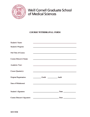 Course Withdrawal Form