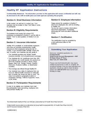 Healthy NY Small Business Application