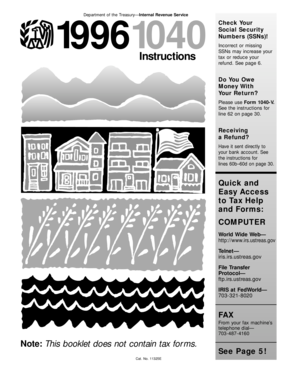 US Individual Income Tax Return 1996