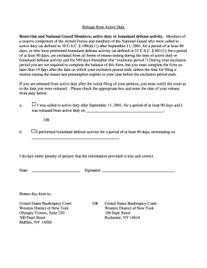 Release from Active Duty Form