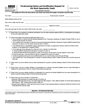 Work Opportunity Tax Credit Certification Request