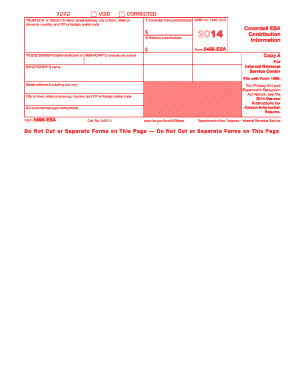 IRS Form 5498-ESA 2014