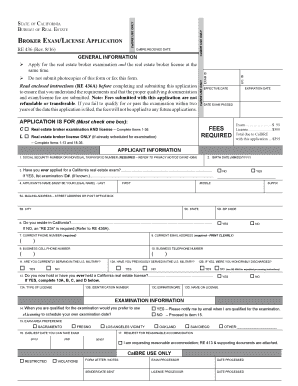 California Broker Exam/License Application