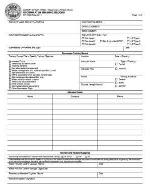 Stormwater Training Record