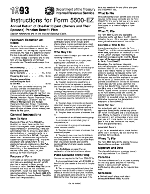 Instructions for Form 5500-EZ