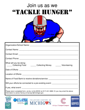 Hunger Relief Effort Form