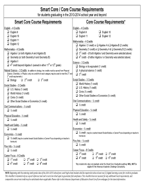 Arkansas Smart Core Graduation Requirements