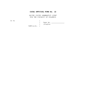 Bankruptcy Statement of No Alterations