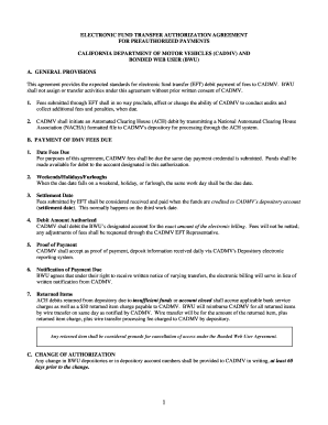 Electronic Fund Transfer Authorization Agreement