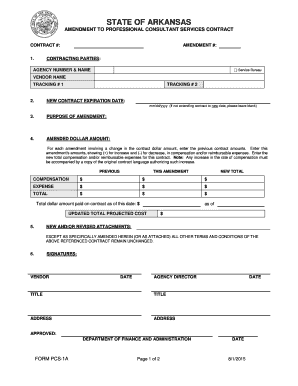 Contract Amendment Form - dfa arkansas