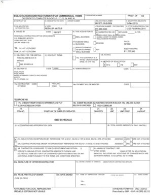 US Federal Contract for Commercial Items