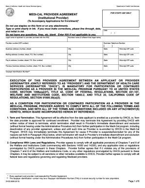 Medi-Cal Provider Agreement