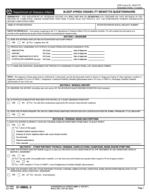 Sleep Apnea Disability Benefits Questionnaire
