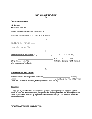 Last Will and Testament