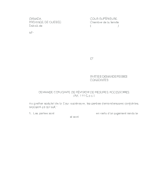 Demande conjointe de révision de mesures accessoires