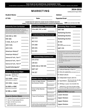 Marketing Degree Audit Plan