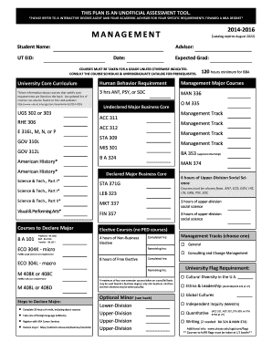 Management Degree Audit Plan