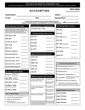 BBA Degree Plan Template