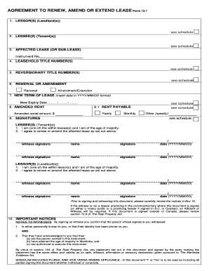 Lease Renewal Amendment Agreement Form 13.1