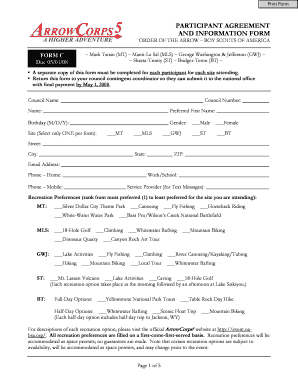 Participant Agreement Form