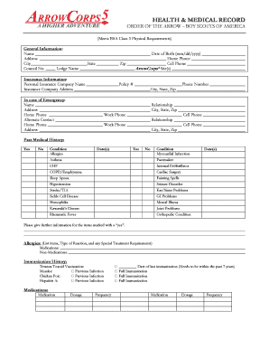 ArrowCorps5 Medical Clearance Form