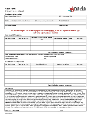 Employee Healthcare and Daycare Claim Form