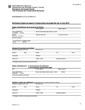 Catalonia Home Autonomy Support Grant Application