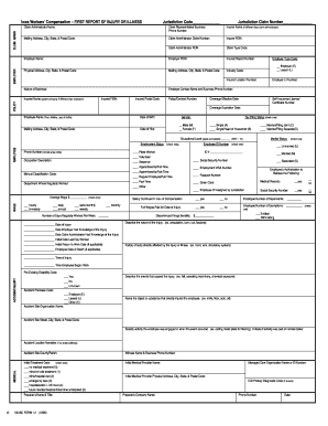 Iowa Workers’ Compensation First Report of Injury or Illness