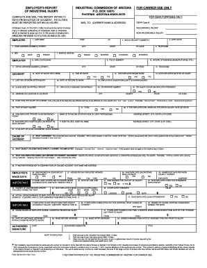 Arizona Employer's Report of Industrial Injury