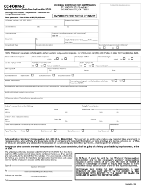 Oklahoma Employer’s First Notice of Injury