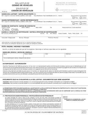 Solicitud de Cesión de Vehículos
