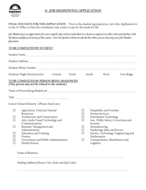 A+ Job Shadowing Application
