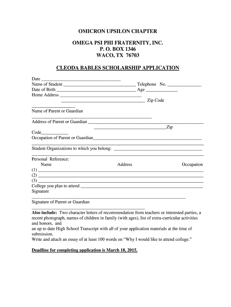 Omicron upsilon chapter omega psi phi fraternity inc po box 1346 - unihigh wacoisd Preview on Page 1
