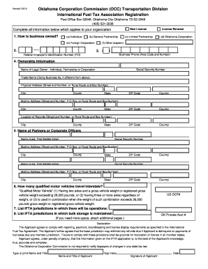 Oklahoma IFTA Registration Form
