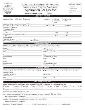 Alabama IFTA License Application