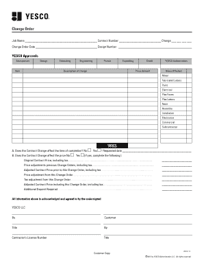 Change Order Form