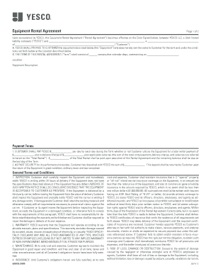 Equipment Rental Agreement