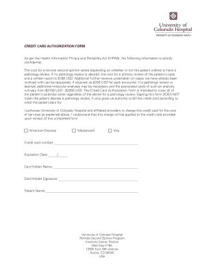 Credit Card Authorization Form