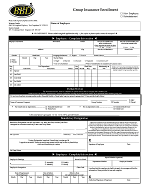 Group Insurance Enrollment Form