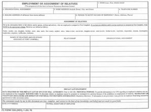 FC Form 1335 Employment Assignment of Relatives