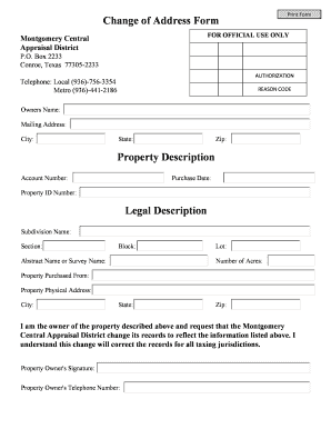 Change of Address Form