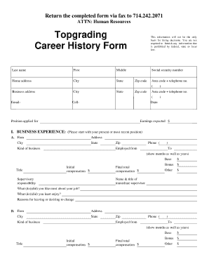 topgrading career history form